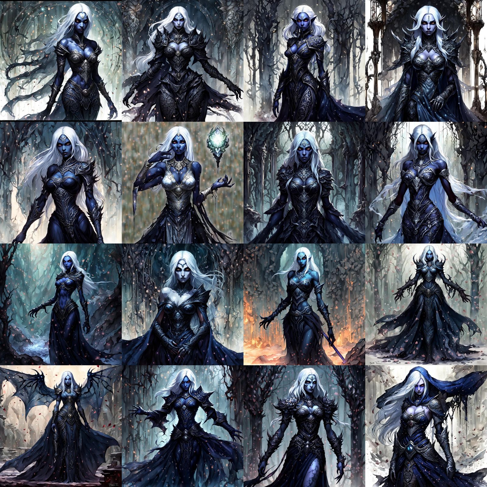 Exotic Drow Female in Transparent Dress