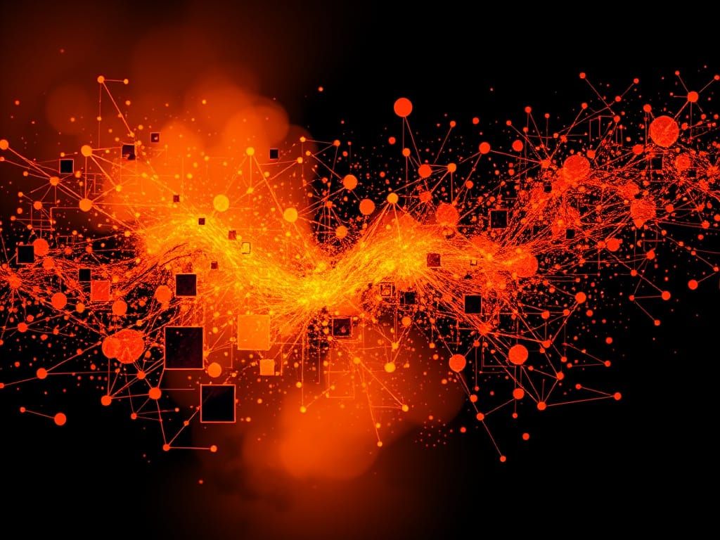 Vibrant Expressive Poster with Bursting Flowchart Chain