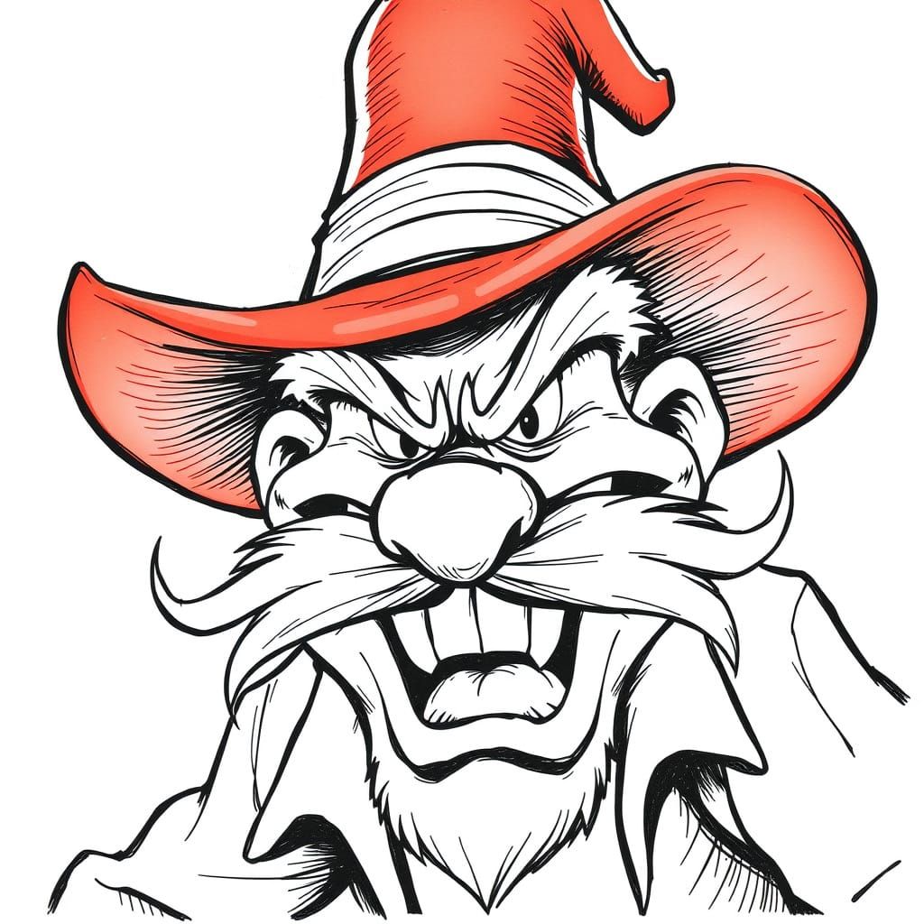 Dynamic Yosemite Sam Ink Drawing