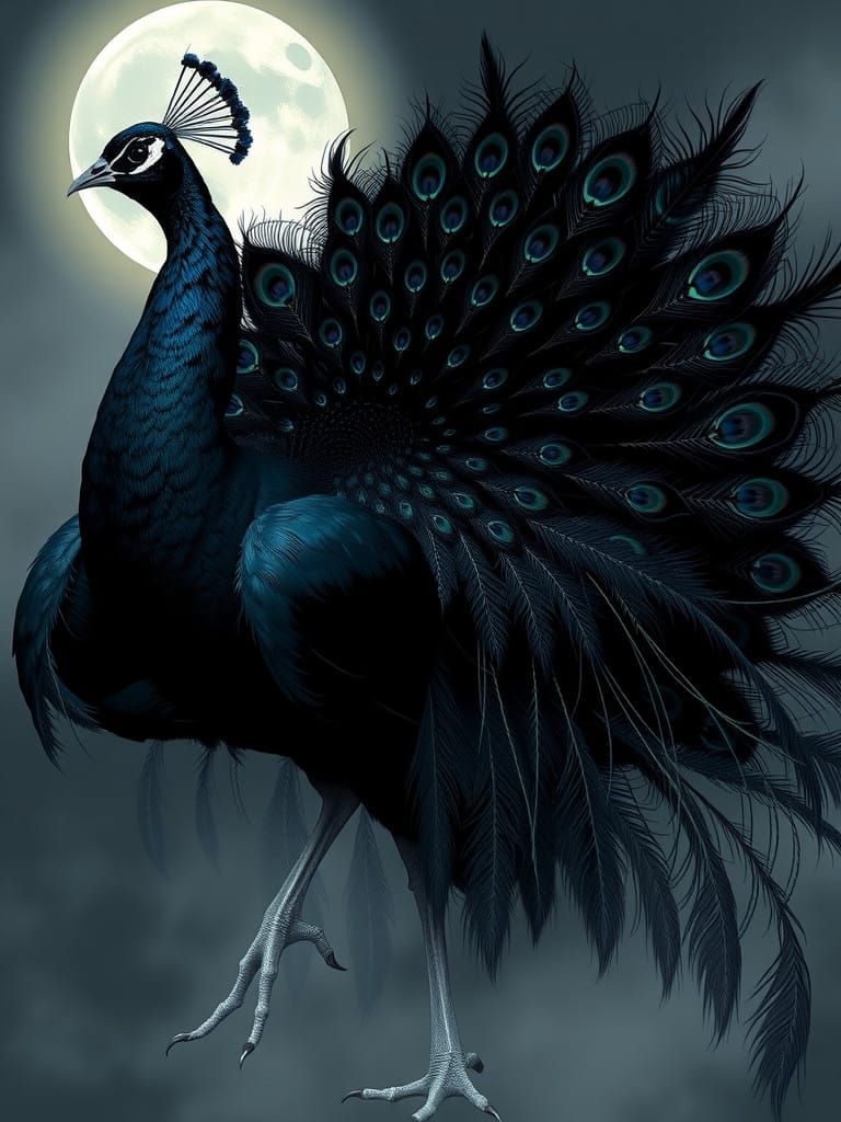 A Dark, Cosmic Peacock Unfolds in Iridescent Majesty