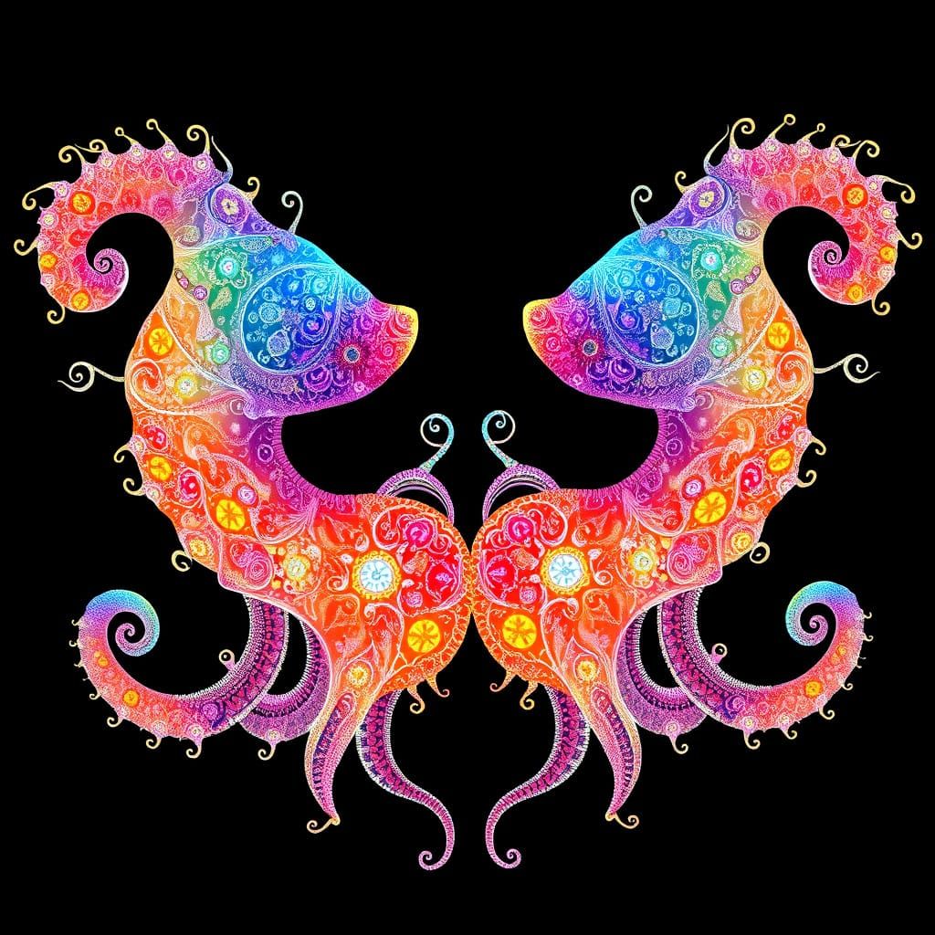 Fractured Amoeba Patterns in Zentangle Style