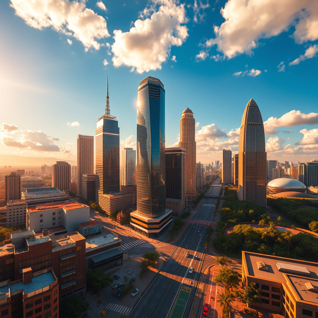 São Paulo Aerial View on a Sunny Morning