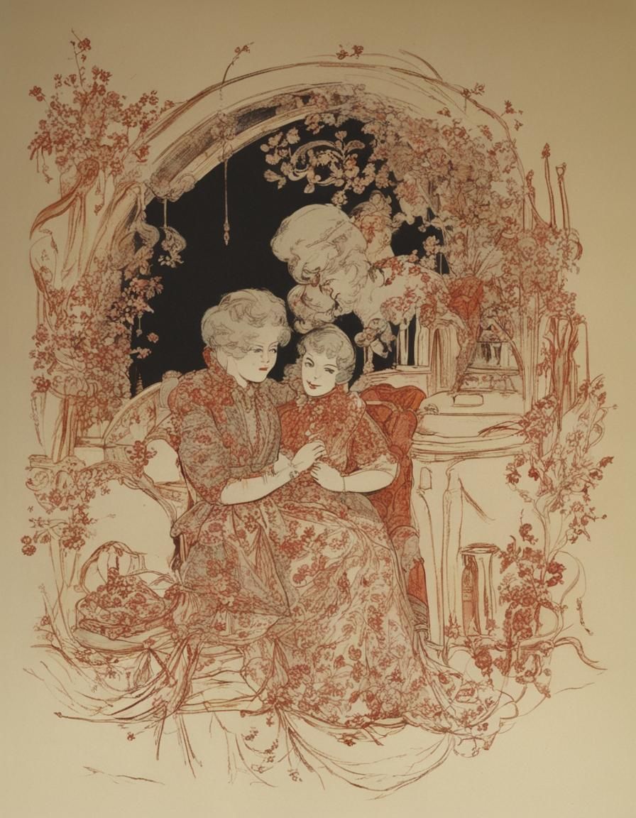 Decadent Illustration Inspired by Art Nouveau