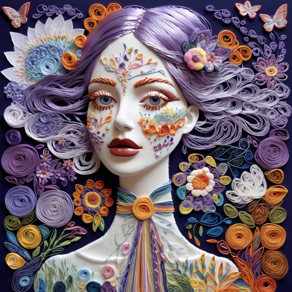 Craft Surrealism: Embroidered Androgynes Dancing in Seascape