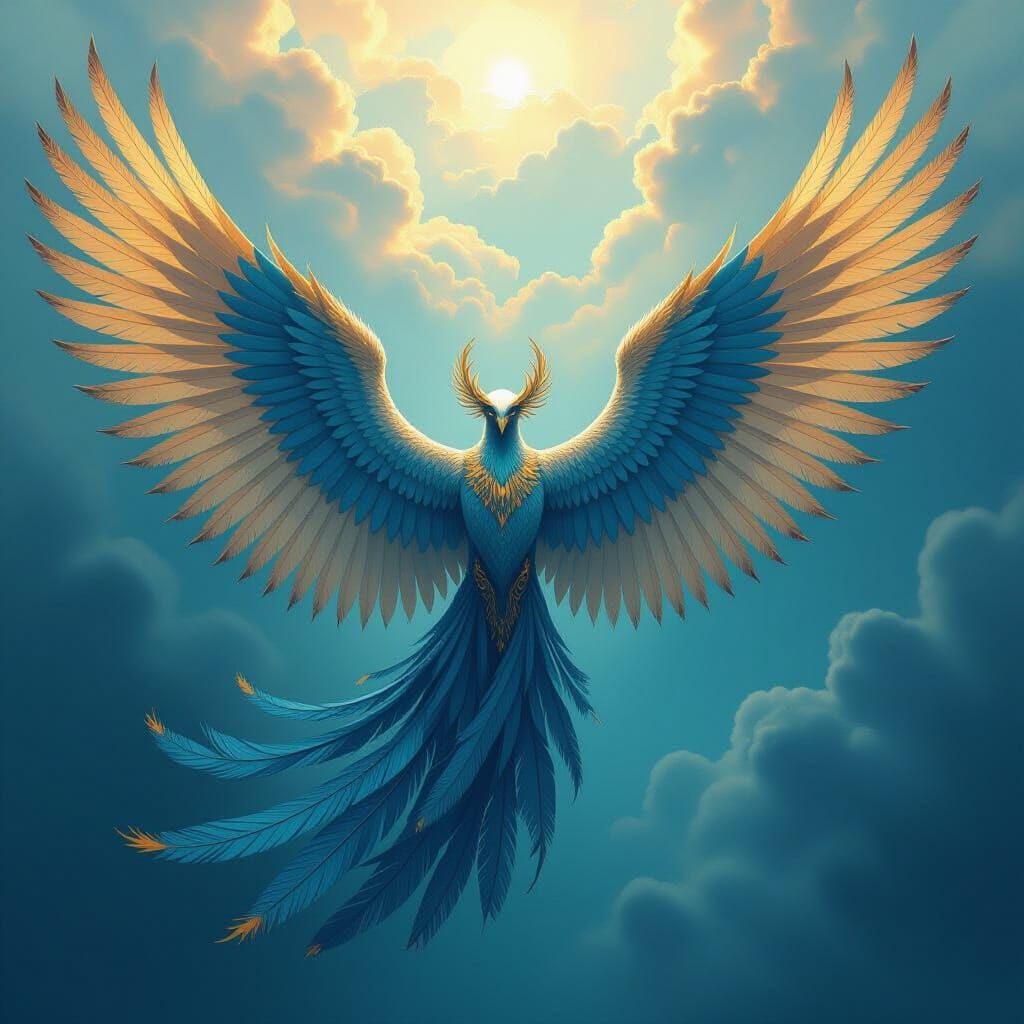 Majestic Winged Being in Surrealist Style