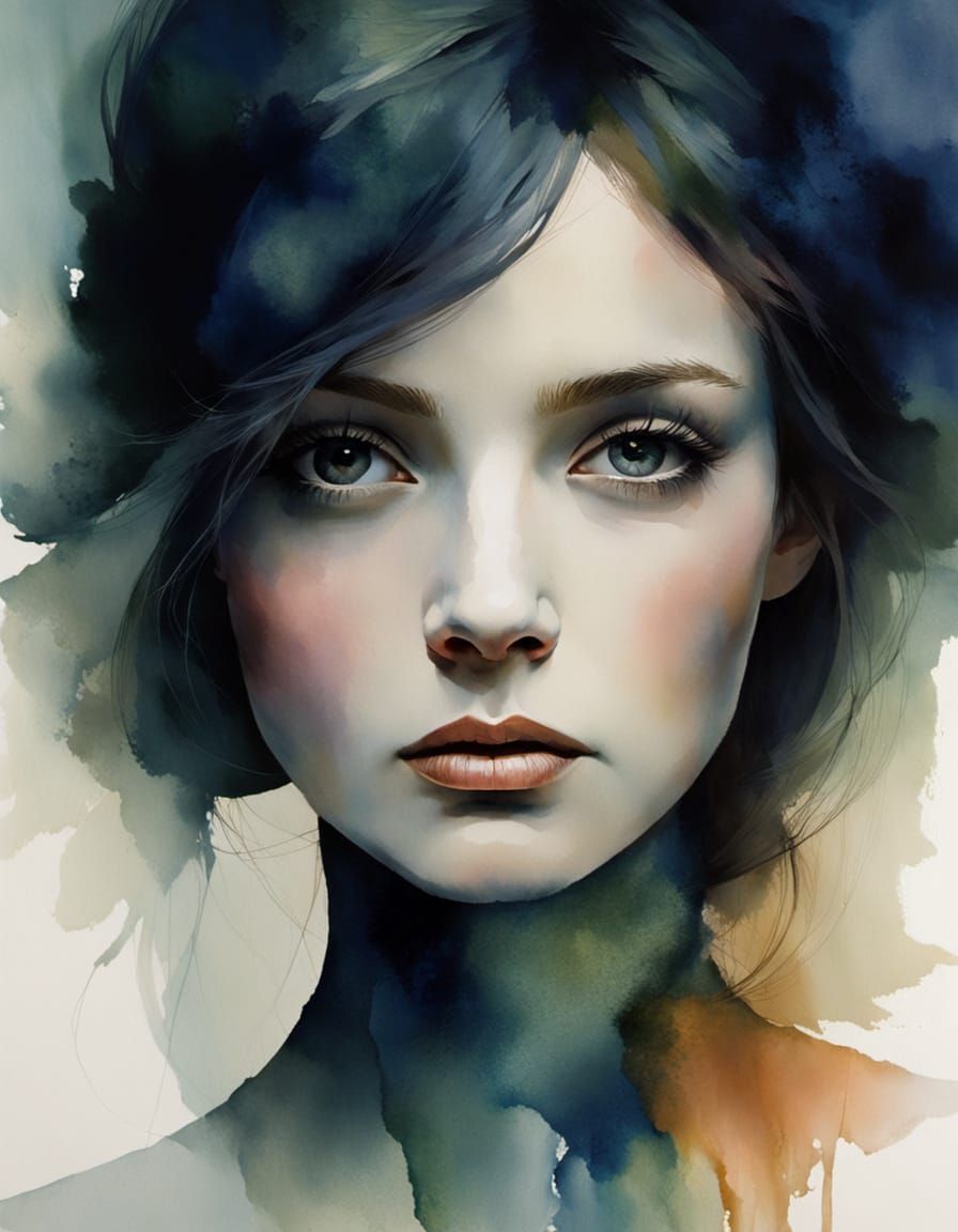 Ethereal Three-quarter view Portrait, DRYADE, Dreamlike ligh...