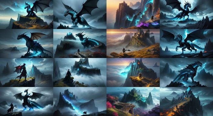 Epic Anime Hero Confronts Giant Dragon