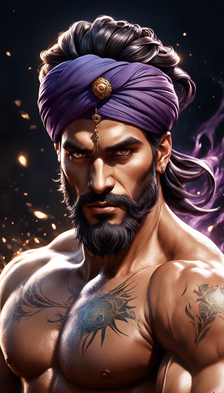 Handsome Djinn Concept Art in Photorealistic Style