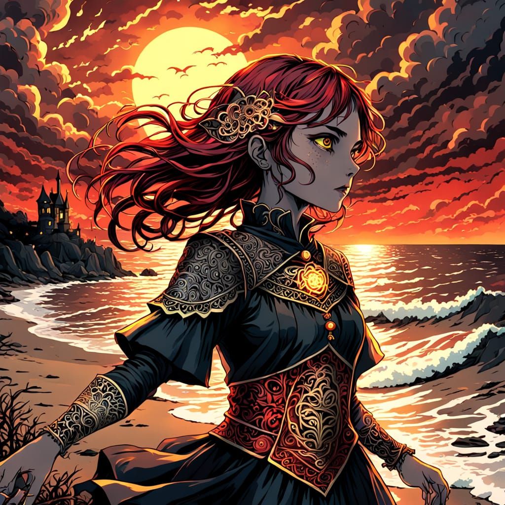 Woman Unleashes Zentangle Magic on Haunted Shoreline in Dark...