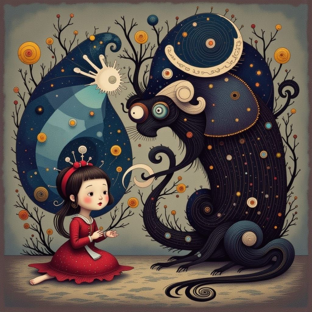 Abstract Portrait in Cubist Style