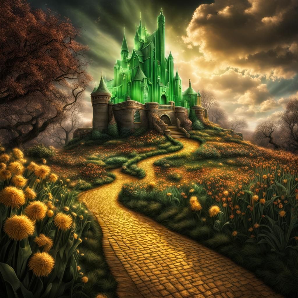 Hyperrealistic Emerald City in Cinematic Style