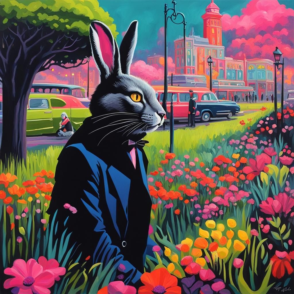 Grimdark Seaside Promenade: A Gouache Fantasy Portrait