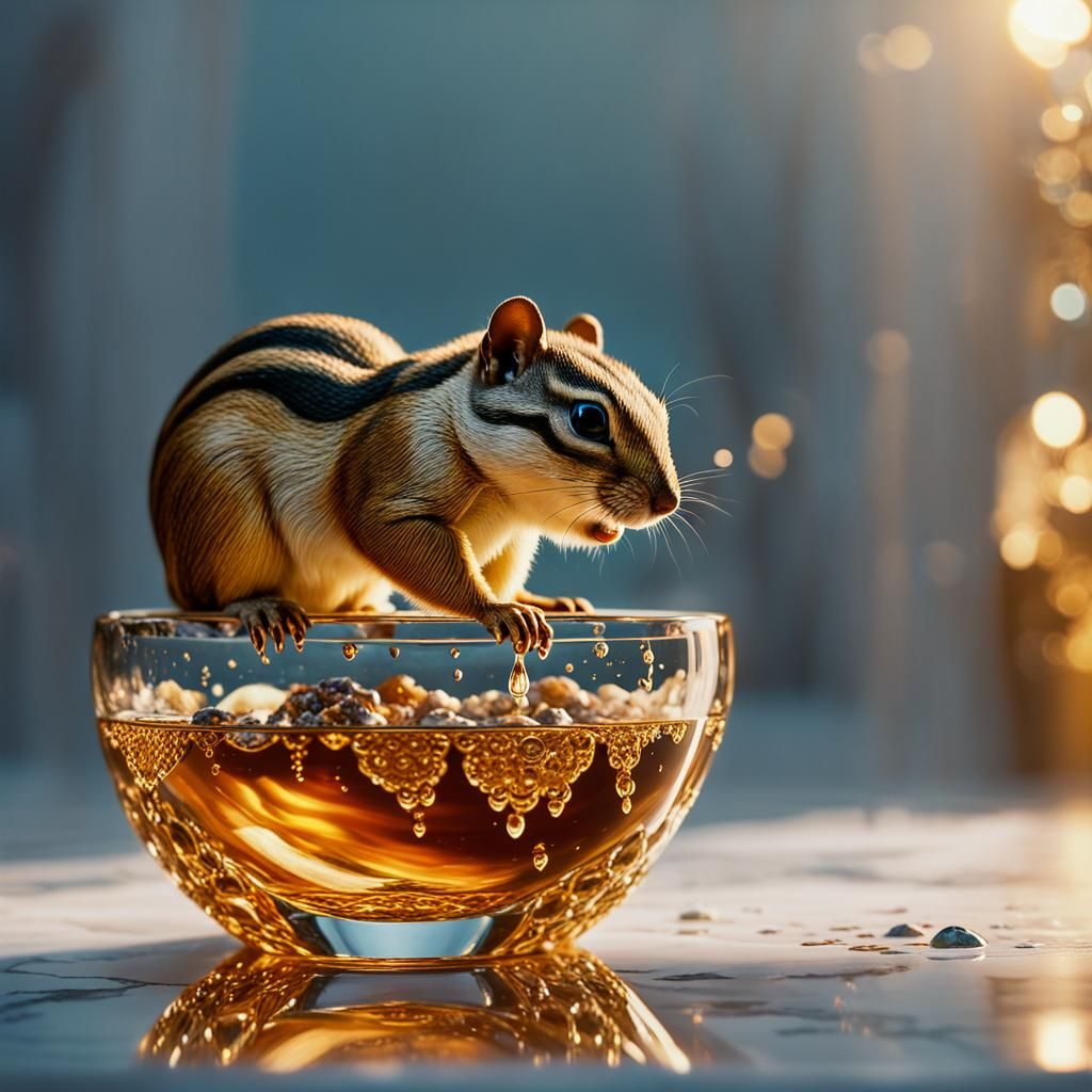 Chipmunk and Supernova Tears, Erté Style