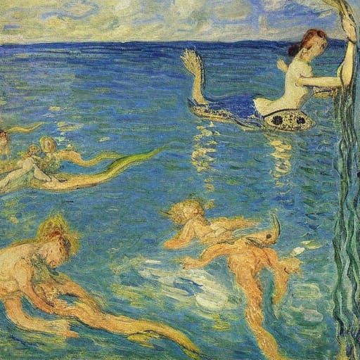 Mermaids Discover Science: Impressionistic Underwater Life