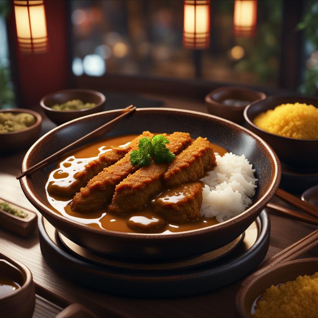 Traditional Katsu Curry in Japanese Restaurant