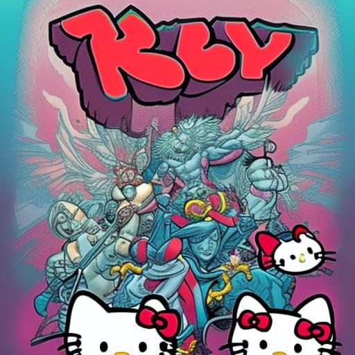 Hello Kitty in Comic Book Style