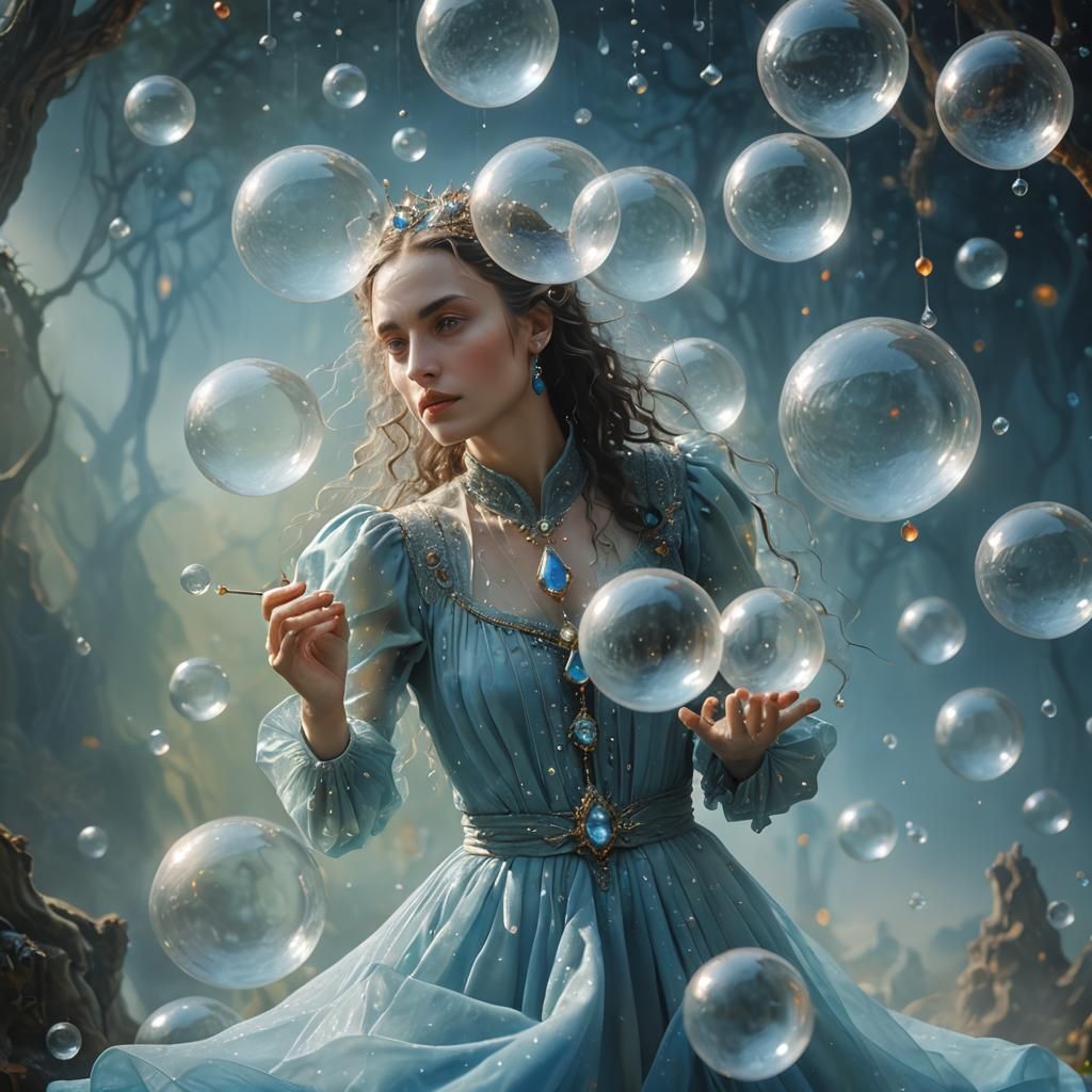 Mystical Dew Drops in Surreal Dreamscape