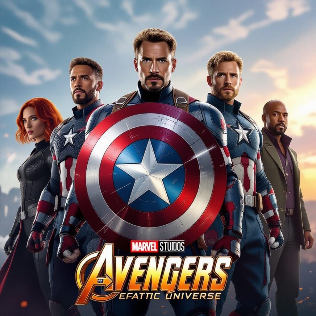 Artistic MCU Movie Poster with Realistic Characters