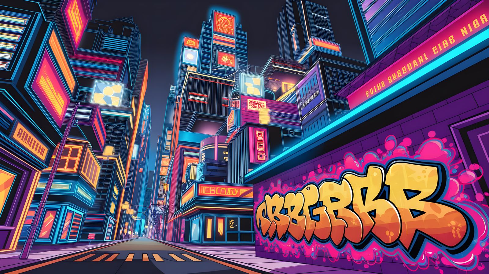 Cyberpunk Cityscape at Night