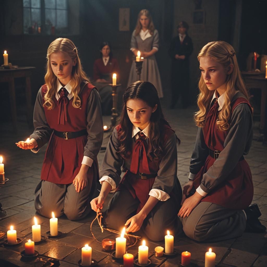 Teenage Magic Ritual by Candlelight, Cinematic Still