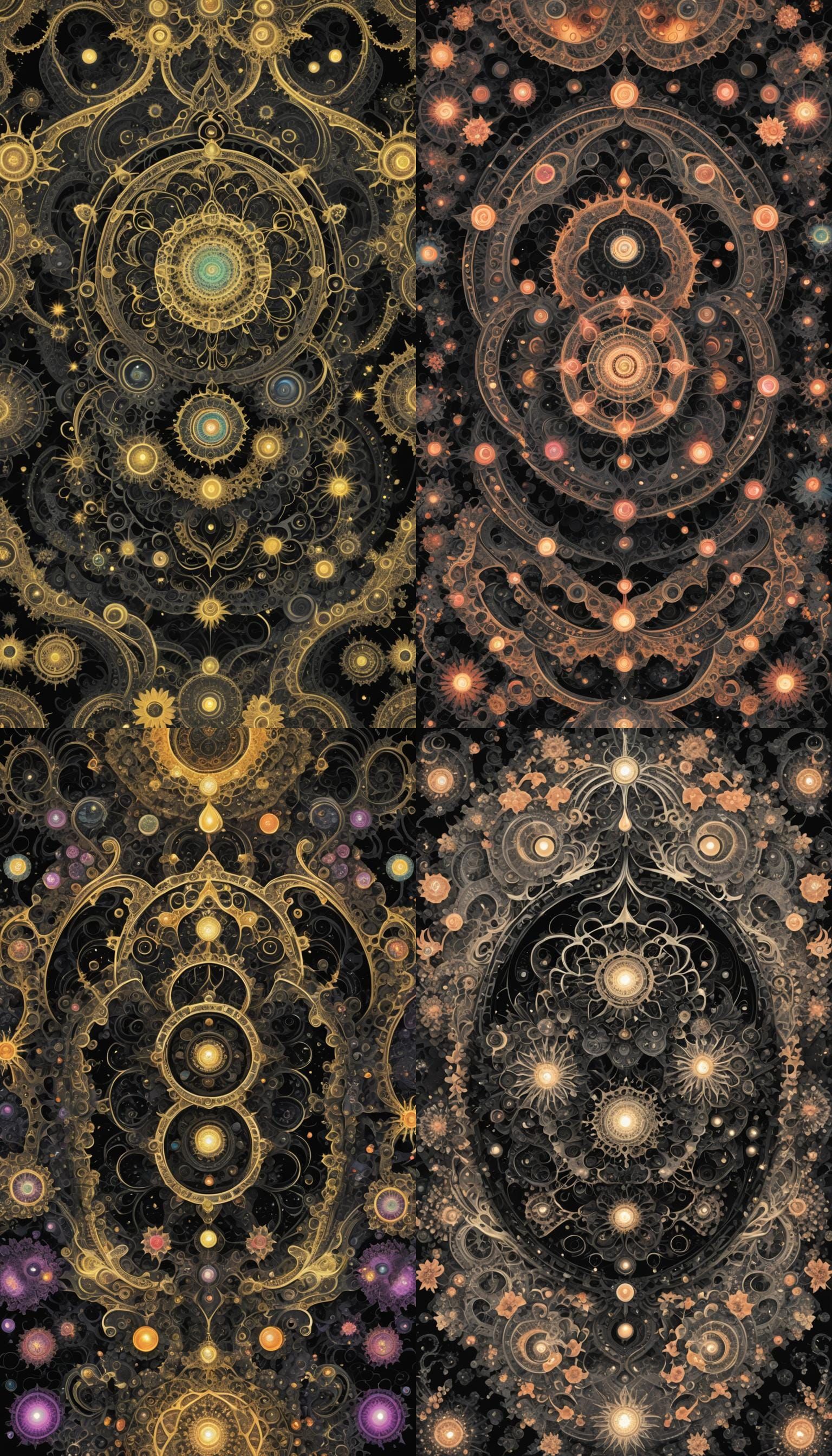 Psychedelic Fractal Geometry with Florescent Sakura