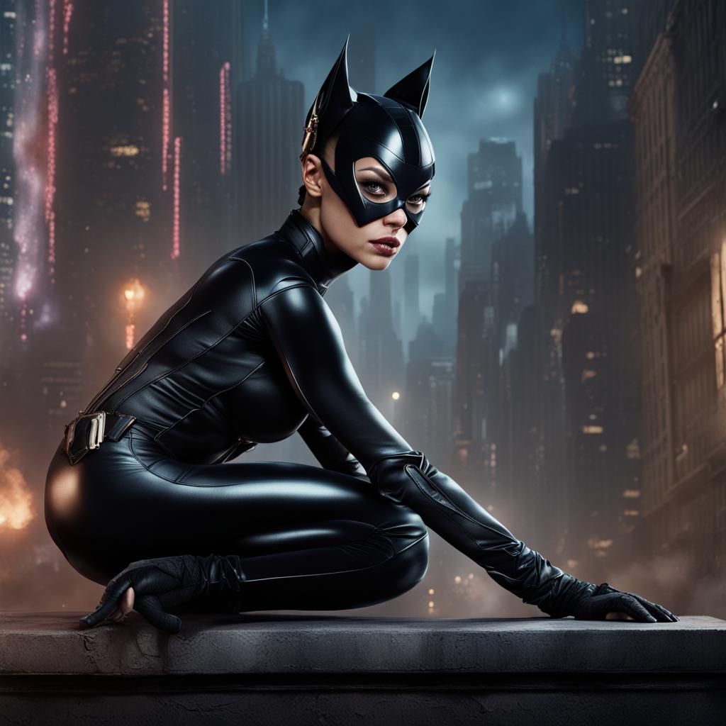 Catwoman Detailed Matte Painting in 8k