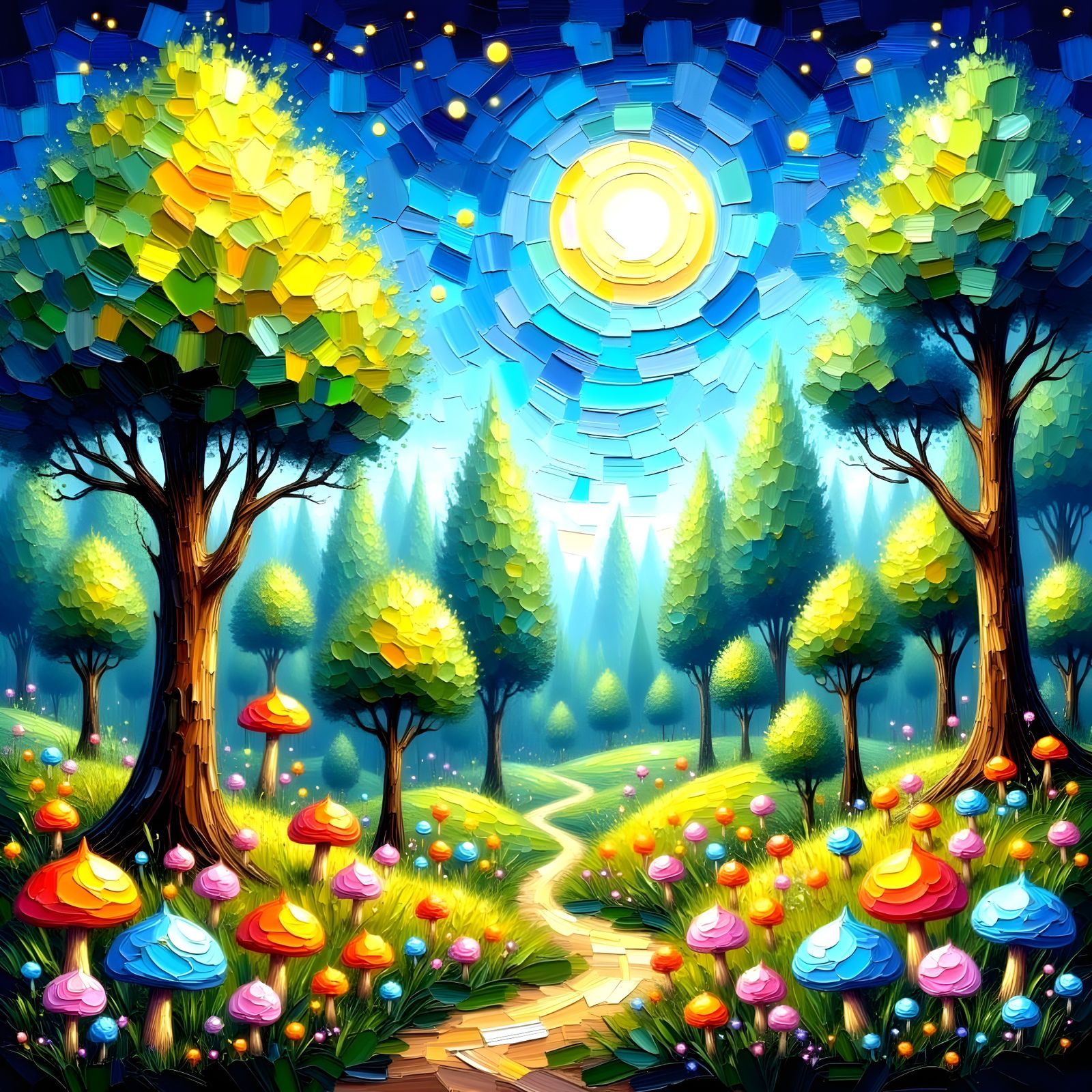 Enchanted Fairy Village in Whimsical Pastel Hues