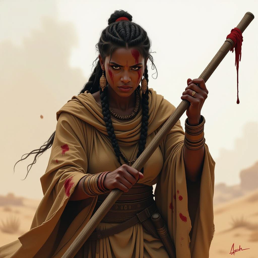 Fierce African Queen Breaks Blade in Dramatic Scene