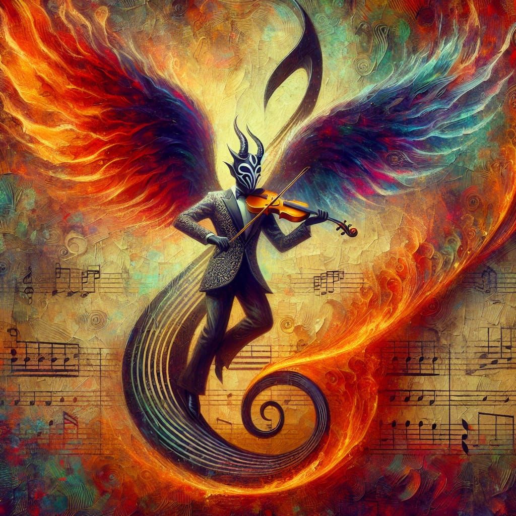 Demons' Devil: Whimsical Jazz Album Cover in 8k