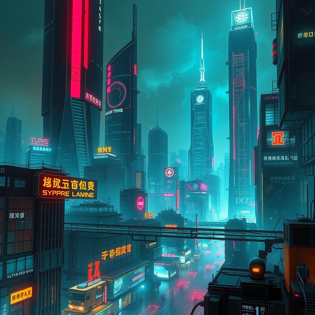 Cyberpunk Cityscape Inspired by Syd Mead