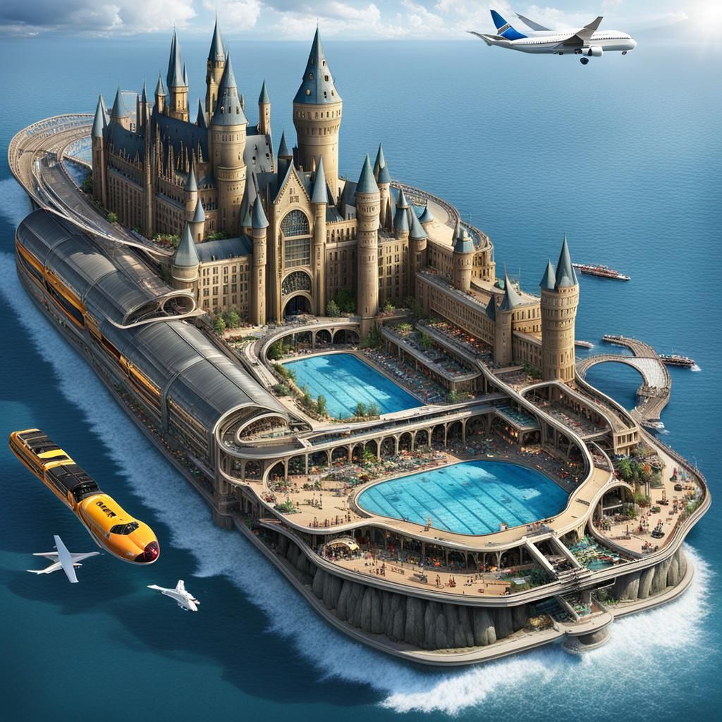 Hogwarts Topped with Cruise Train and Airport