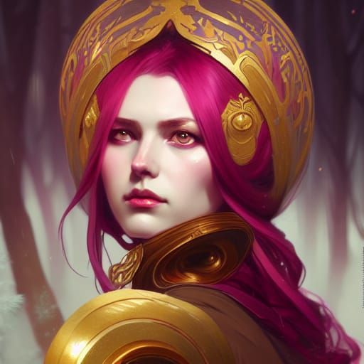 Intricate Portrait of Winter Empress in Digital Art Style