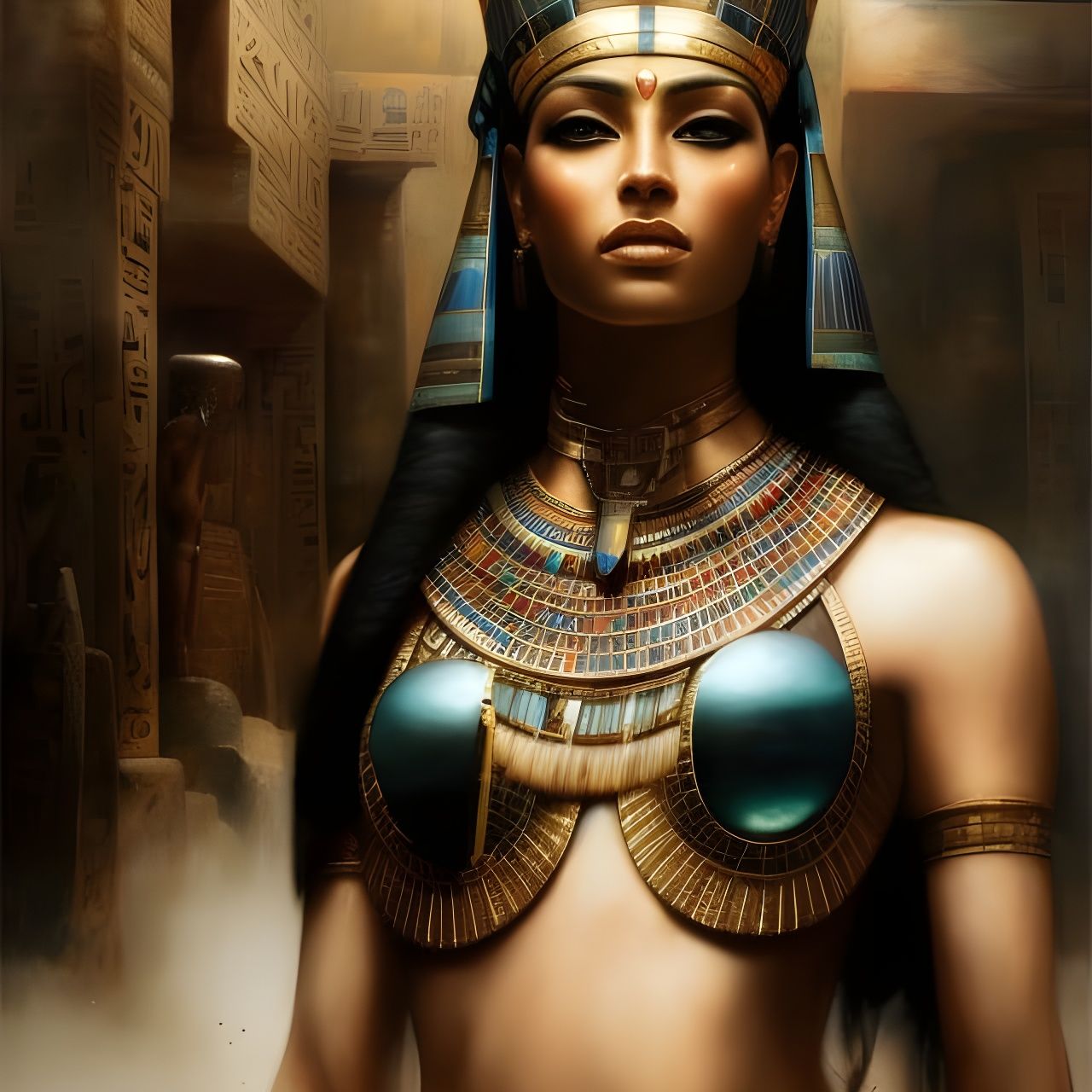 Egyptian Goddess Ma'at in Photorealistic Matte Painting
