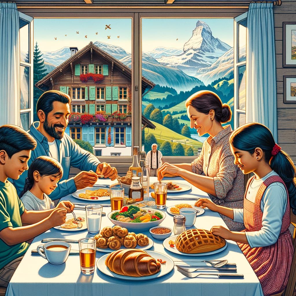 Aargau Family Meal in Cozy Swiss Home