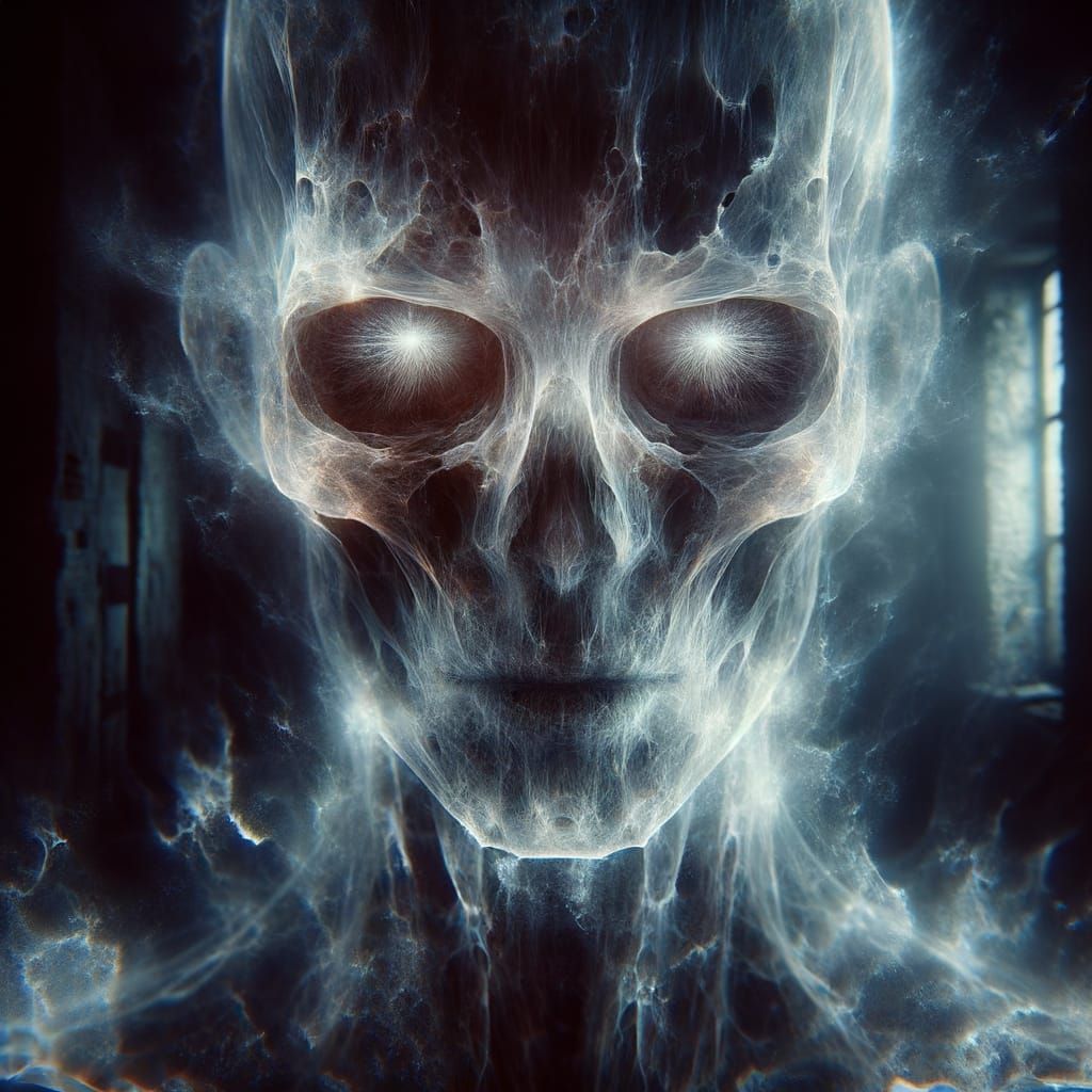 Haunting Ghost Portrait with Ethereal Glow