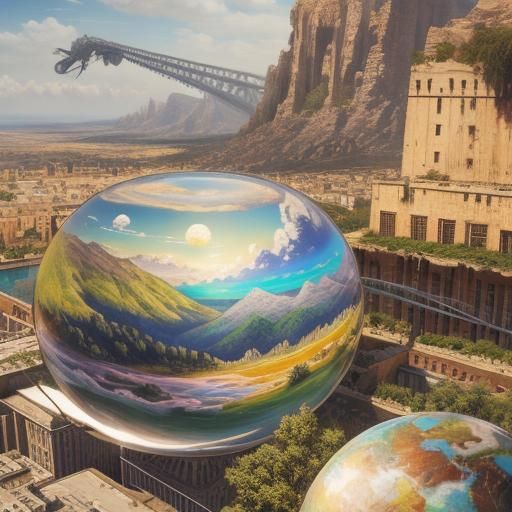 Hyperrealistic Surreal Scene with Vibrant Gradients