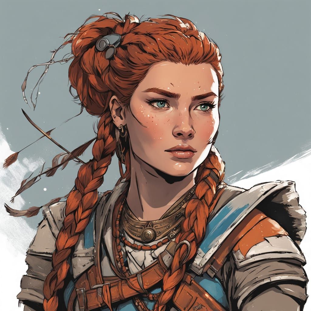 Aloy's Strong and Determined Facial Expression in a Natural ...