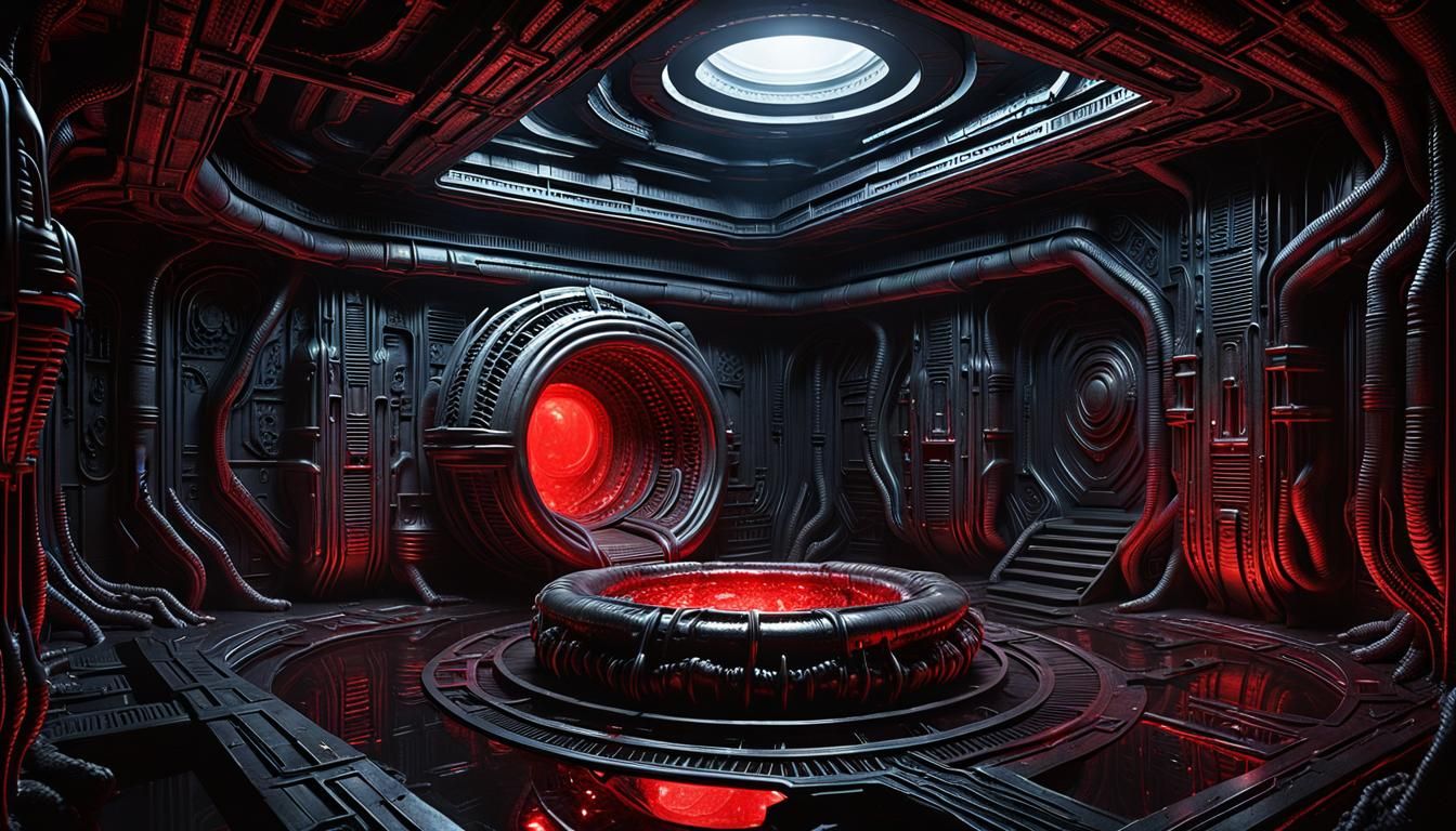 Alien Nest Chamber in Sci-Fi Style