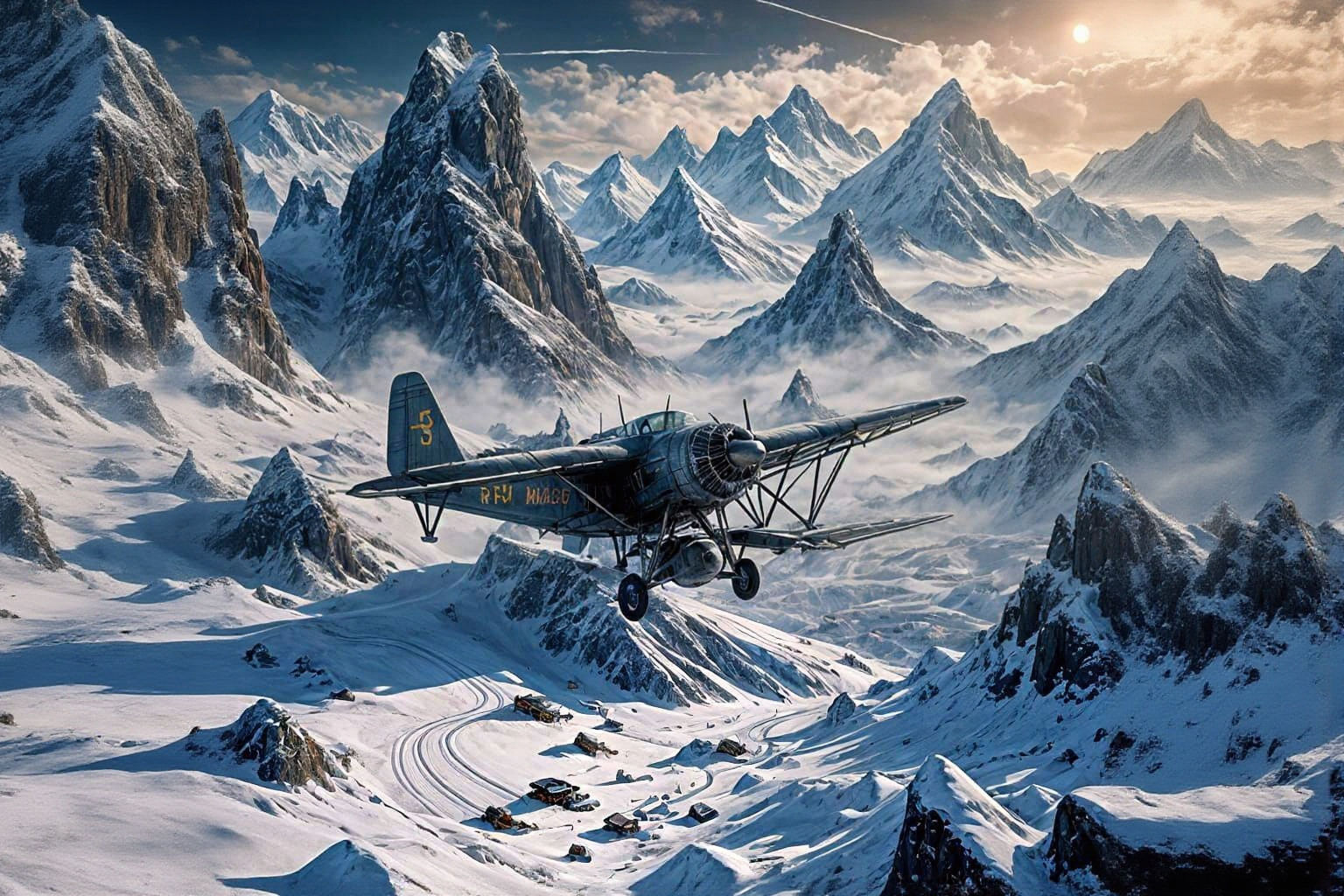 Terrifying Extraterrestrial City on Snowy Mountain in 1920s