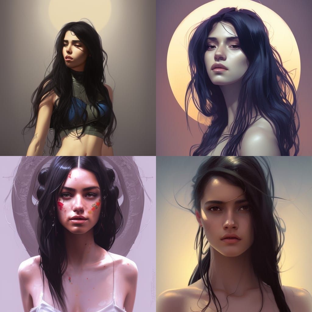 Latina Portrait with Volumetric Lighting, Detailed Art