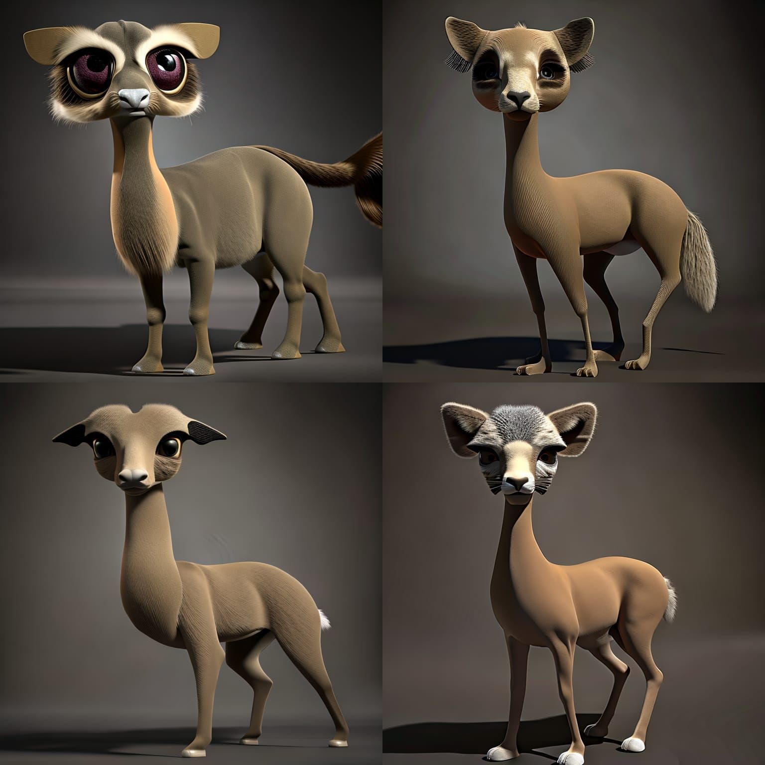 3d HD  camal a long, curved neck and a small head with big, expressive eyes and long eyelashes. Its body is covered in t...