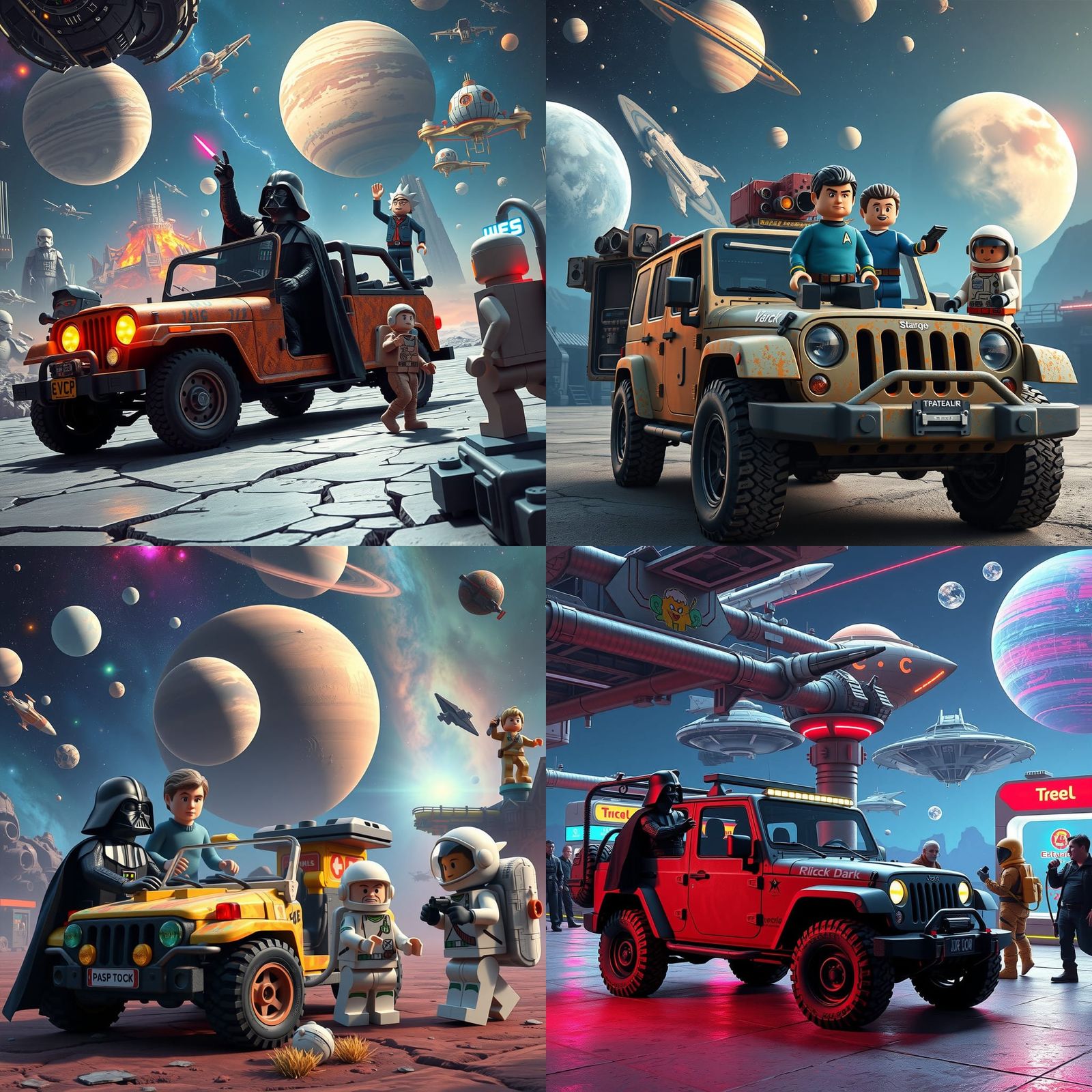 Darth Vader and Crew at Galactic Gas Station