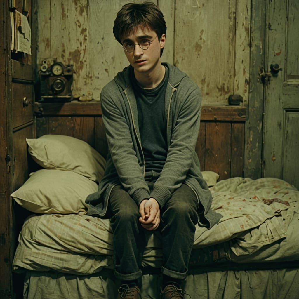 Harry Potter, Age 10, Forlorn in Cupboard Under Stairs