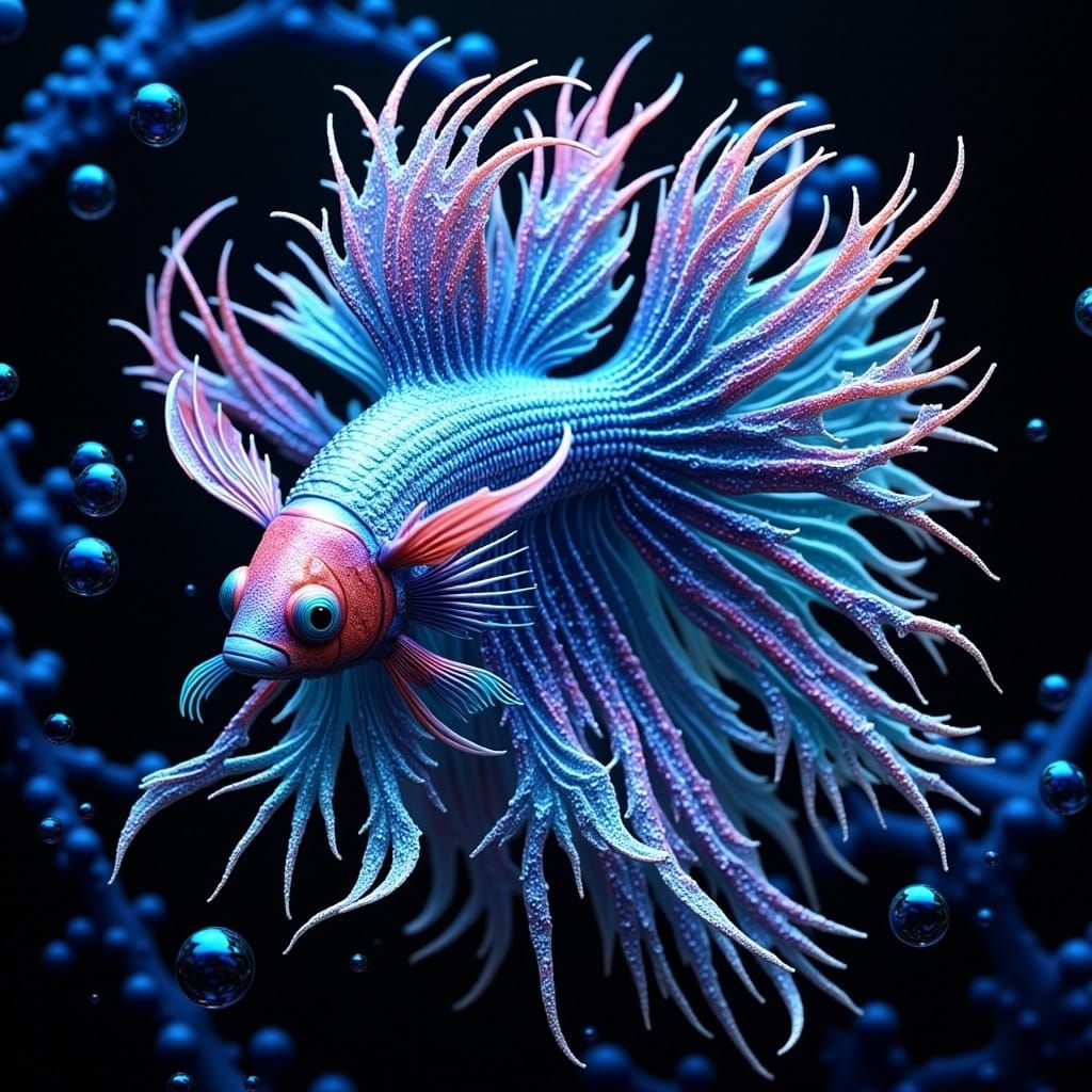 Majestic Murex Betta in Lava Oil Slick Chrome