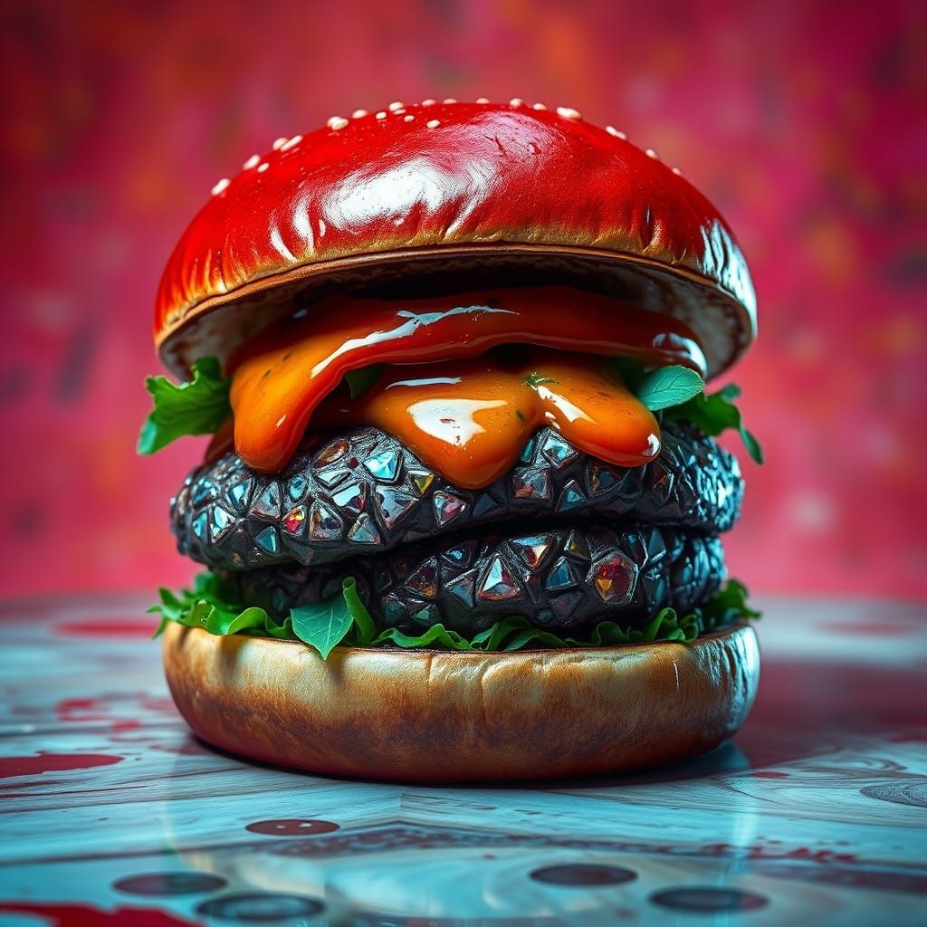Diamond Steak Cheeseburger in Fantasy Concept Art