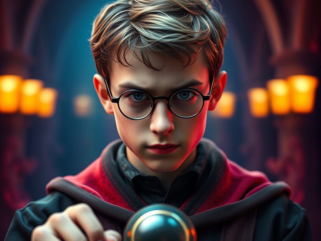 Young Wizard Warns Against Mysterious Button in Hyperrealist...