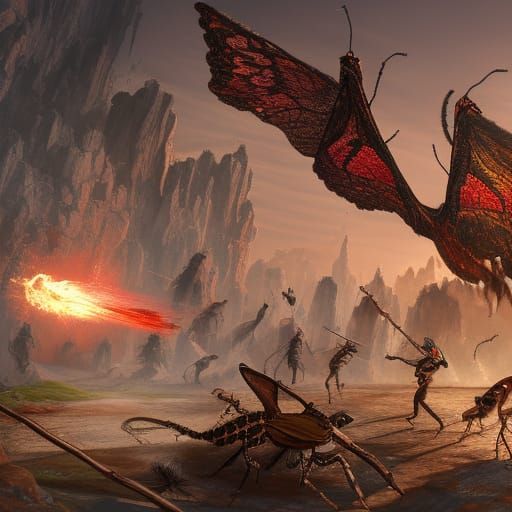 Insects Versus Humans in Detailed Matte Painting