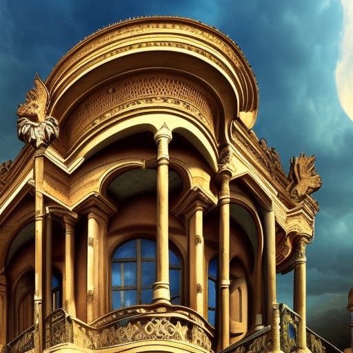 Art Nouveau Cupola: Detailed Digital Matte Painting