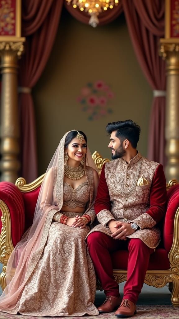 Pakistani Wedding Portrait in Traditional Attire