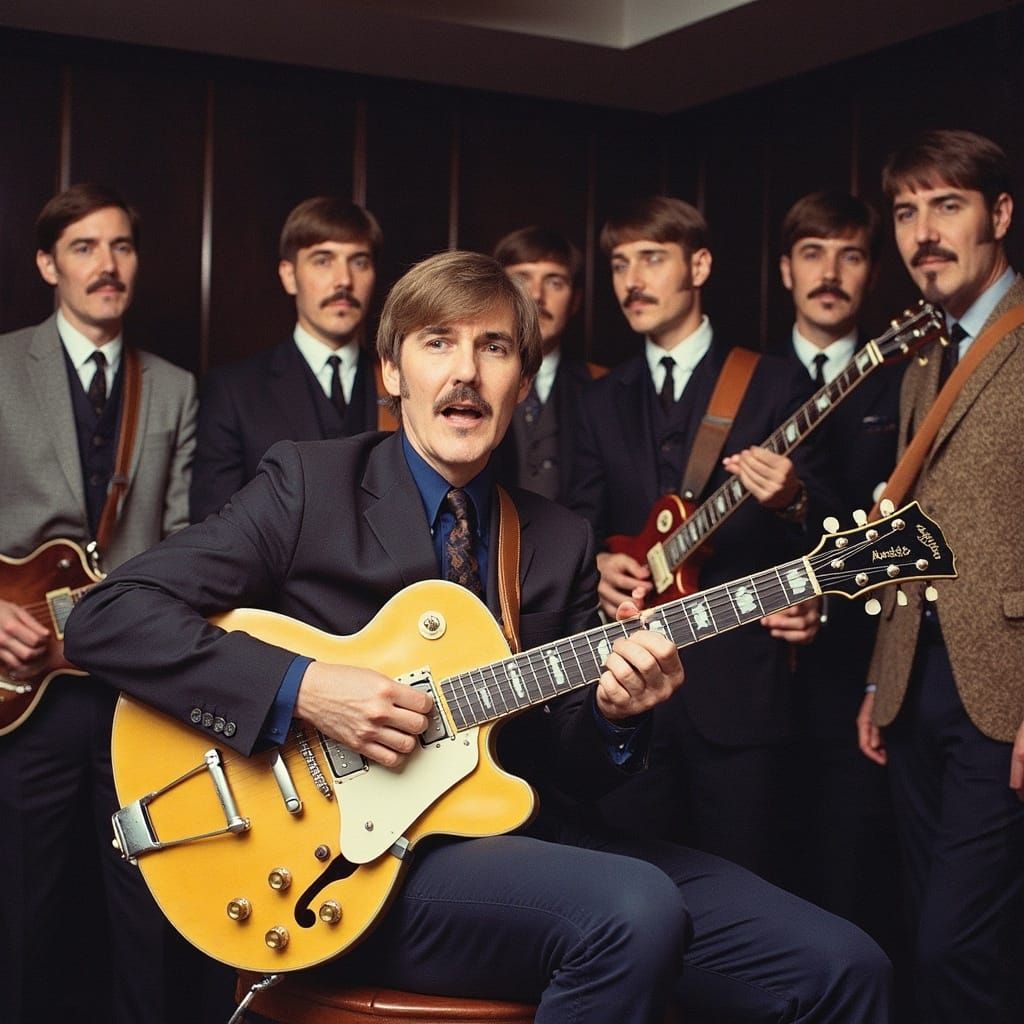 Groovy 1960s Rock Star in Psychedelic Harmony